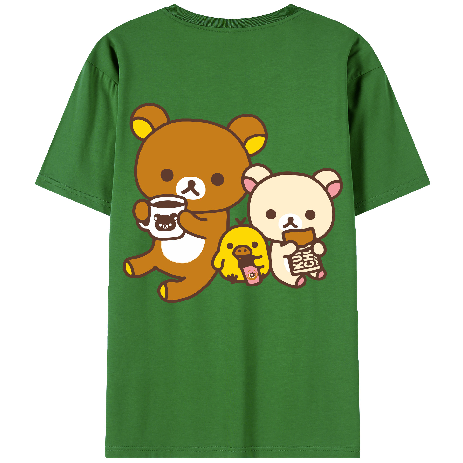 （画像用） リラックマ リラックマ キイロイトリ Rilakkuma Korilakkuma Kiiroitori レディース半袖Tシャツ(バックプリント)